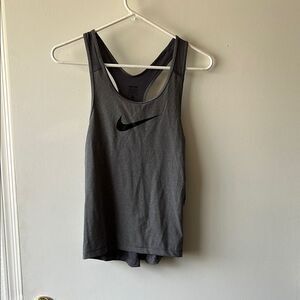 Nike Gray Racerback Tank Top with Black Swoosh brand new with tag